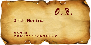 Orth Norina névjegykártya